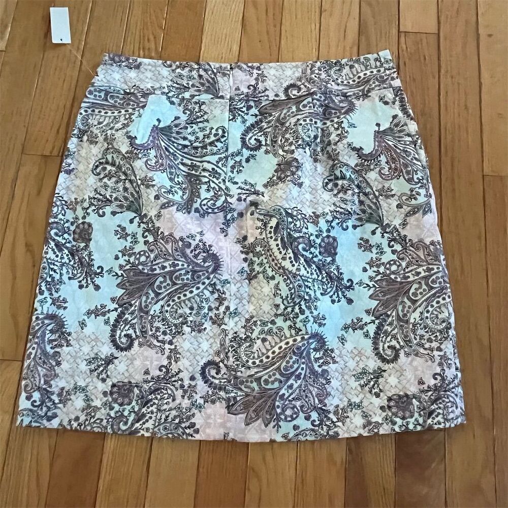 Talbots Petite Paisley A-Line Skirt Size 10P Multicolor Knee Length - Picture 6 of 6